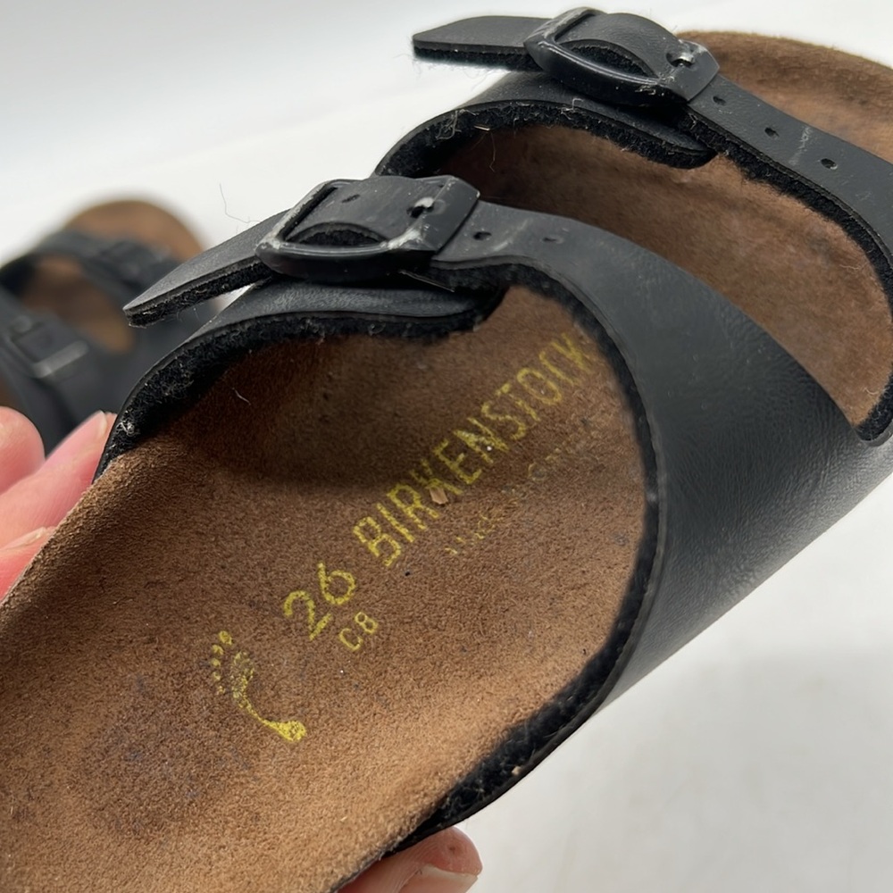 Birkenstock Arizona Sandal Black Birko-Flor Birkibuc KID/CHILD SZ EU 26 US C8 - Picture 6 of 8